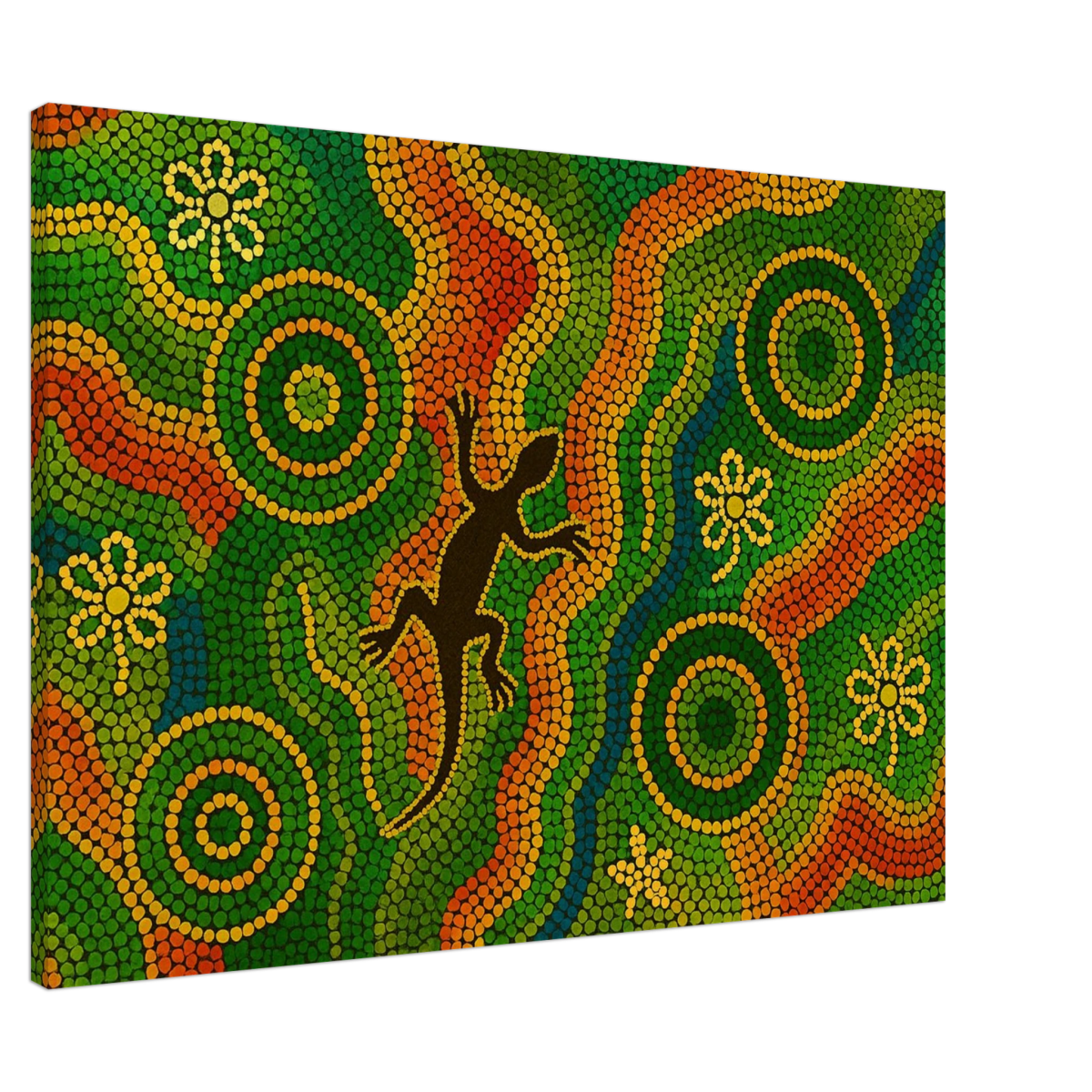 Lizard Dreaming – Aboriginal Dot Painting Wall Art Print - Canvas - 70x100 cm / 28x40″ - 