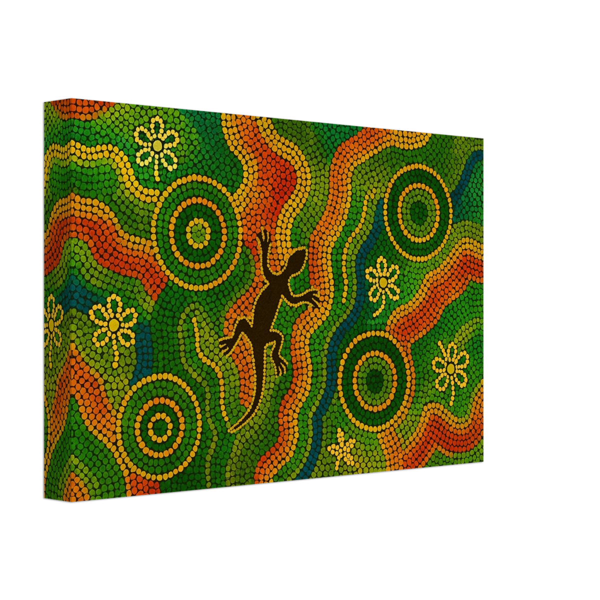 Lizard Dreaming – Aboriginal Dot Painting Wall Art Print - Canvas - 20x30 cm / 8x12″ - 