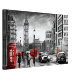 London in the Rain | Selective Color Urban Art | Wall Art Print - Acrylic Print - 30x45 cm / 12x18″ - 