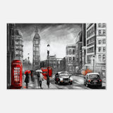 London in the Rain | Selective Color Urban Art | Wall Art Print - Acrylic Print - 30x45 cm / 12x18″ - 