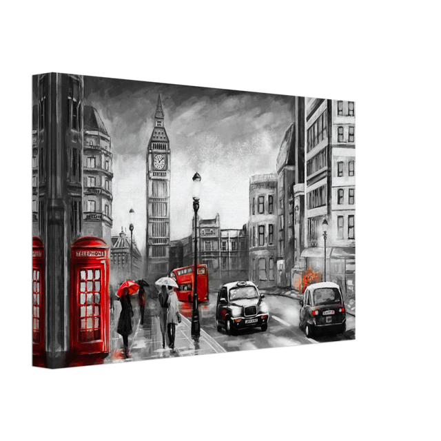 London in the Rain | Selective Color Urban Art | Wall Art Print - Acrylic Print - 30x45 cm / 12x18″ - 