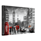 London in the Rain | Selective Color Urban Art | Wall Art Print - Acrylic Print - 30x45 cm / 12x18″ - 