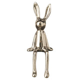 Long Eared Rabbit Ornament – Modern Ceramic Animal Figurine Home Décor - Long Eared Rabbit White - 