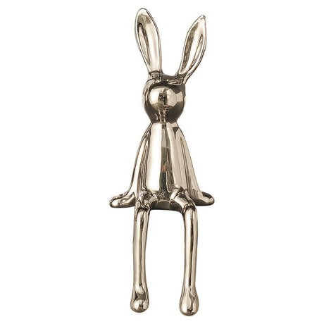 Long Eared Rabbit Ornament – Modern Ceramic Animal Figurine Home Décor - Long Eared Rabbit White - 