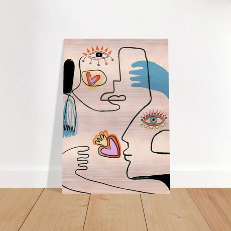 Love by Pablo Picasso - Brushed Aluminum Print - 70x100 cm / 28x40″ - 