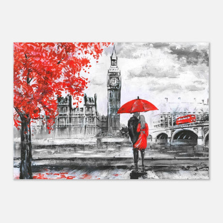 "Love in London Rain" – Romantic City Escape | Wall Art Print - Aluminum Print - 70x100 cm / 28x40″ - 