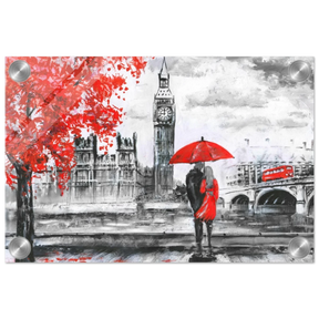 "Love in London Rain" – Romantic City Escape | Wall Art Print - Acrylic Print - 20x30 cm / 8x12″ - 