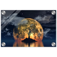 "Lunar Eclipse Isle" – A Celestial Nightscape Awakened by the Moon Fine Art Digital Illustration | Surreal Moonlit Scene - Acrylic Print - 20x30 cm / 8x12″ - 