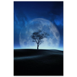 "Lunar Silence" – A Moonlit Whisper in the Night Dreamy Digital Fantasy Landscape Wall art Print - Wood Prints - 30x45 cm / 12x18″ - 