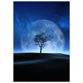 "Lunar Silence" – A Moonlit Whisper in the Night Dreamy Digital Fantasy Landscape Wall art Print - Fine Art Poster - 70x100 cm / 28x40″ - 