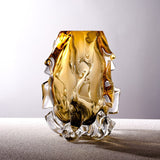 Luxury Crystal Glass Vase – Handmade Polished Art Flower Arrangement Ornament - Tall - 
