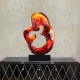 Luxury Glass - Effect Resin Sculpture – Modern Abstract Home Décor - Blue - 