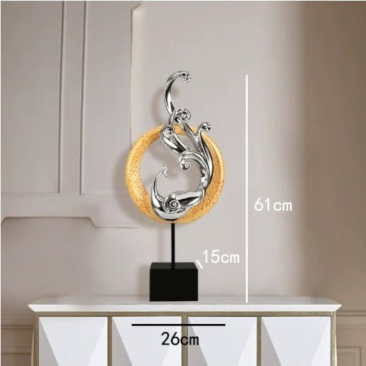 Luxury Phoenix Sculptures – Artistic Resin Home Décor Ornaments - Large Short Single - Elegant Silver - 