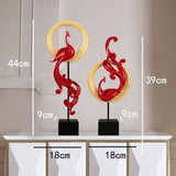 Luxury Phoenix Sculptures – Artistic Resin Home Décor Ornaments - Large High Single - Elegant Silver - 