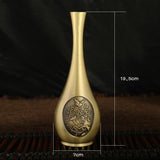 Luxury Pure Brass Decorative Carved Flower Vases – Handcrafted Ornamental Art - Happy Brow Hand - Carved Brass Vase - 
