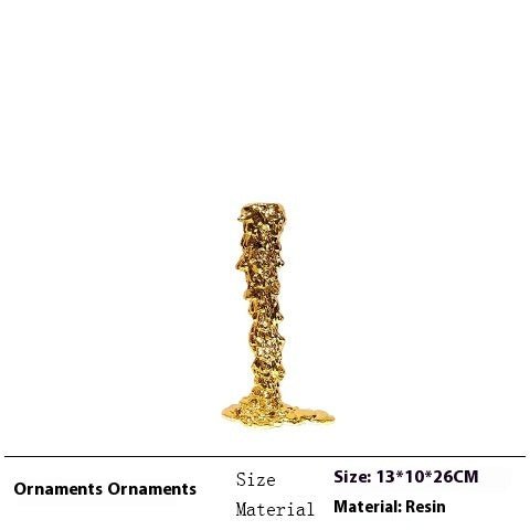 Luxury Resin Candlestick Sculptures – Modern Electroplated Ornaments (Gold & Silver) - Gold Medium - 