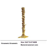 Luxury Resin Candlestick Sculptures – Modern Electroplated Ornaments (Gold & Silver) - Gold Large - 