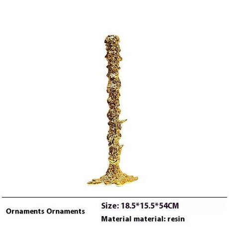 Luxury Resin Candlestick Sculptures – Modern Electroplated Ornaments (Gold & Silver) - Gold Large - 