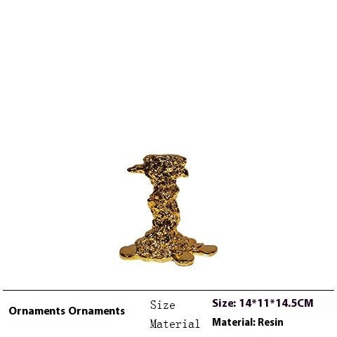 Luxury Resin Candlestick Sculptures – Modern Electroplated Ornaments (Gold & Silver) - Gold Small - 