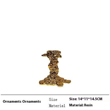 Luxury Resin Candlestick Sculptures – Modern Electroplated Ornaments (Gold & Silver) - Gold Small - 