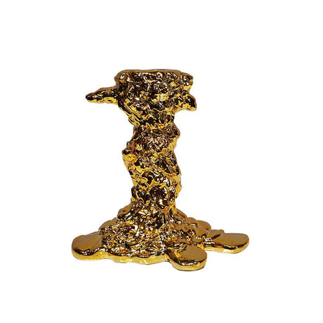 Luxury Resin Candlestick Sculptures – Modern Electroplated Ornaments (Gold & Silver) - Gold Large - 