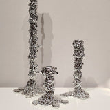 Luxury Resin Candlestick Sculptures – Modern Electroplated Ornaments (Gold & Silver) - Gold Large - 