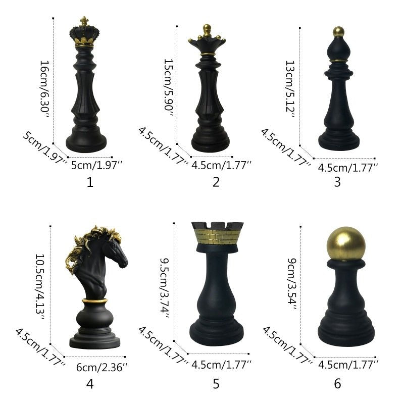 Luxury Resin Chess Piece Ornaments – Creative Modern Decor - Black Knight Ornament - 