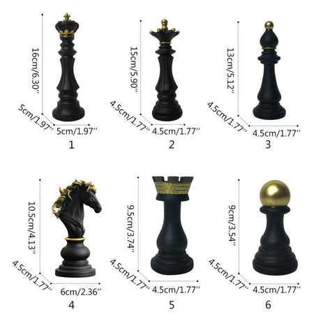 Luxury Resin Chess Piece Ornaments – Creative Modern Decor - Black Knight Ornament - 