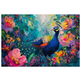Majestic Peacock in Bloom: A Celebration of Nature's Grandeur | Contemporary Impressionist Wildlife Painting - Aluminum Print - 40x60 cm / 16x24″ - 