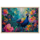 Majestic Peacock in Bloom: A Celebration of Nature's Grandeur | Contemporary Impressionist Wildlife Painting - Canvas - 50x75 cm / 20x30″ - 