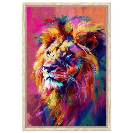 Majestic Spectrum: The King of Colors | Abstract Contemporary Pop Art - Framed Canvas - 50x75 cm / 20x30″ - Wood frame