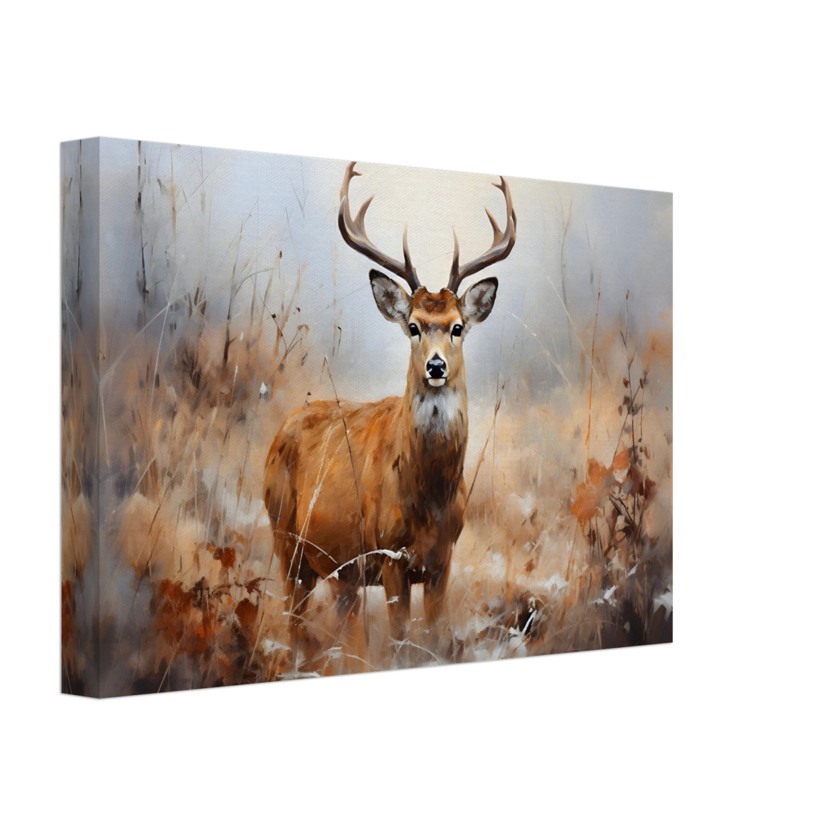 Majestic Stag – Wildlife Deer Portrait Wall Art Print - Canvas - 20x30 cm / 8x12″ - 