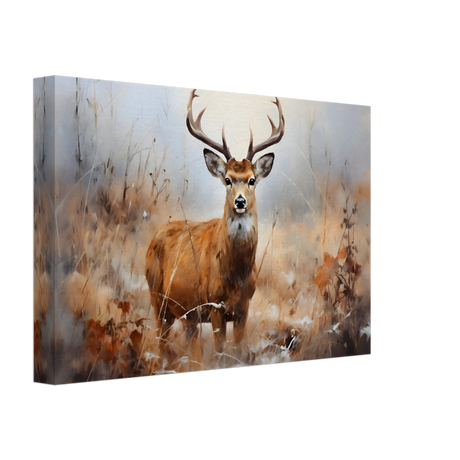 Majestic Stag – Wildlife Deer Portrait Wall Art Print - Canvas - 20x30 cm / 8x12″ - 