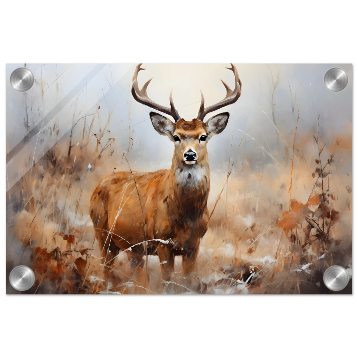 Majestic Stag – Wildlife Deer Portrait Wall Art Print - Acrylic Print - 20x30 cm / 8x12″ - 