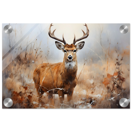 Majestic Stag – Wildlife Deer Portrait Wall Art Print - Acrylic Print - 20x30 cm / 8x12″ - 