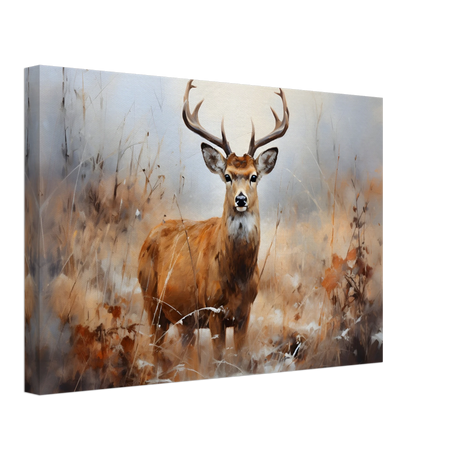 Majestic Stag – Wildlife Deer Portrait Wall Art Print - Canvas - 30x45 cm / 12x18″ - 