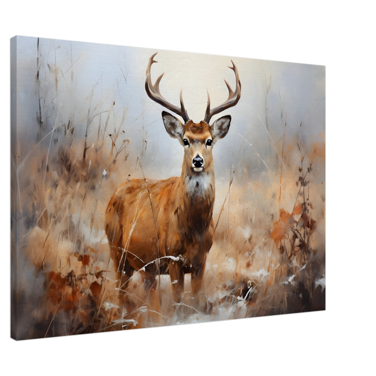 Majestic Stag – Wildlife Deer Portrait Wall Art Print - Canvas - 70x100 cm / 28x40″ - 