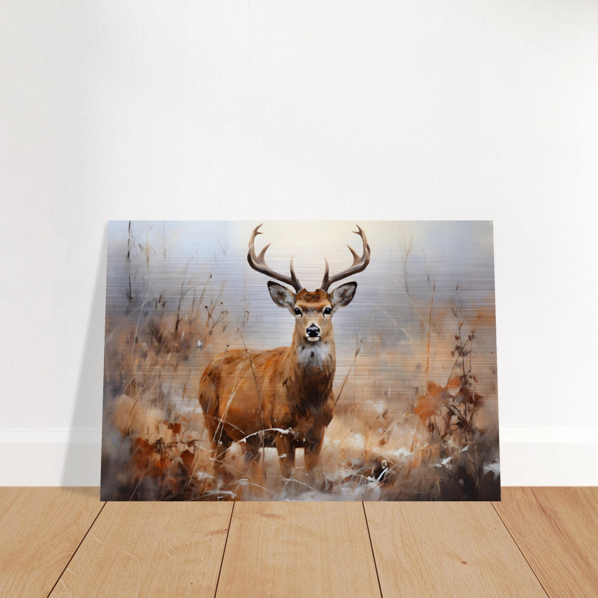 Majestic Stag – Wildlife Deer Portrait Wall Art Print - Brushed Aluminum Print - 70x100 cm / 28x40″ - 
