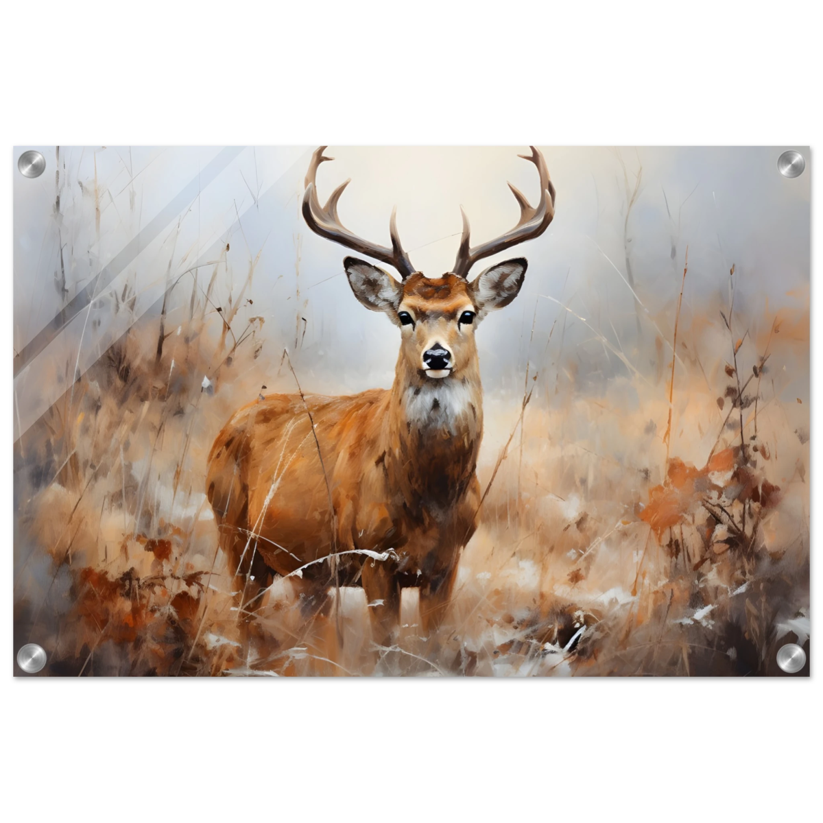 Majestic Stag – Wildlife Deer Portrait Wall Art Print - Acrylic Print - 40x60 cm / 16x24″ - 