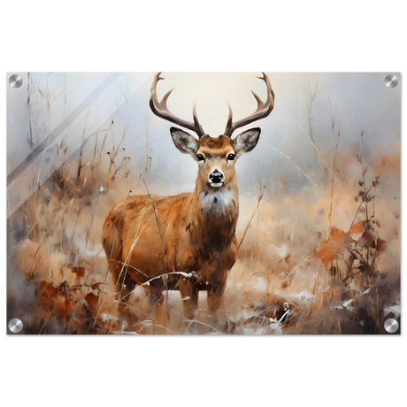 Majestic Stag – Wildlife Deer Portrait Wall Art Print - Acrylic Print - 40x60 cm / 16x24″ - 