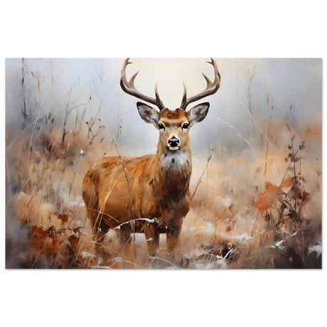 Majestic Stag – Wildlife Deer Portrait Wall Art Print - Fine Art Poster - 30x45 cm / 12x18″ - 