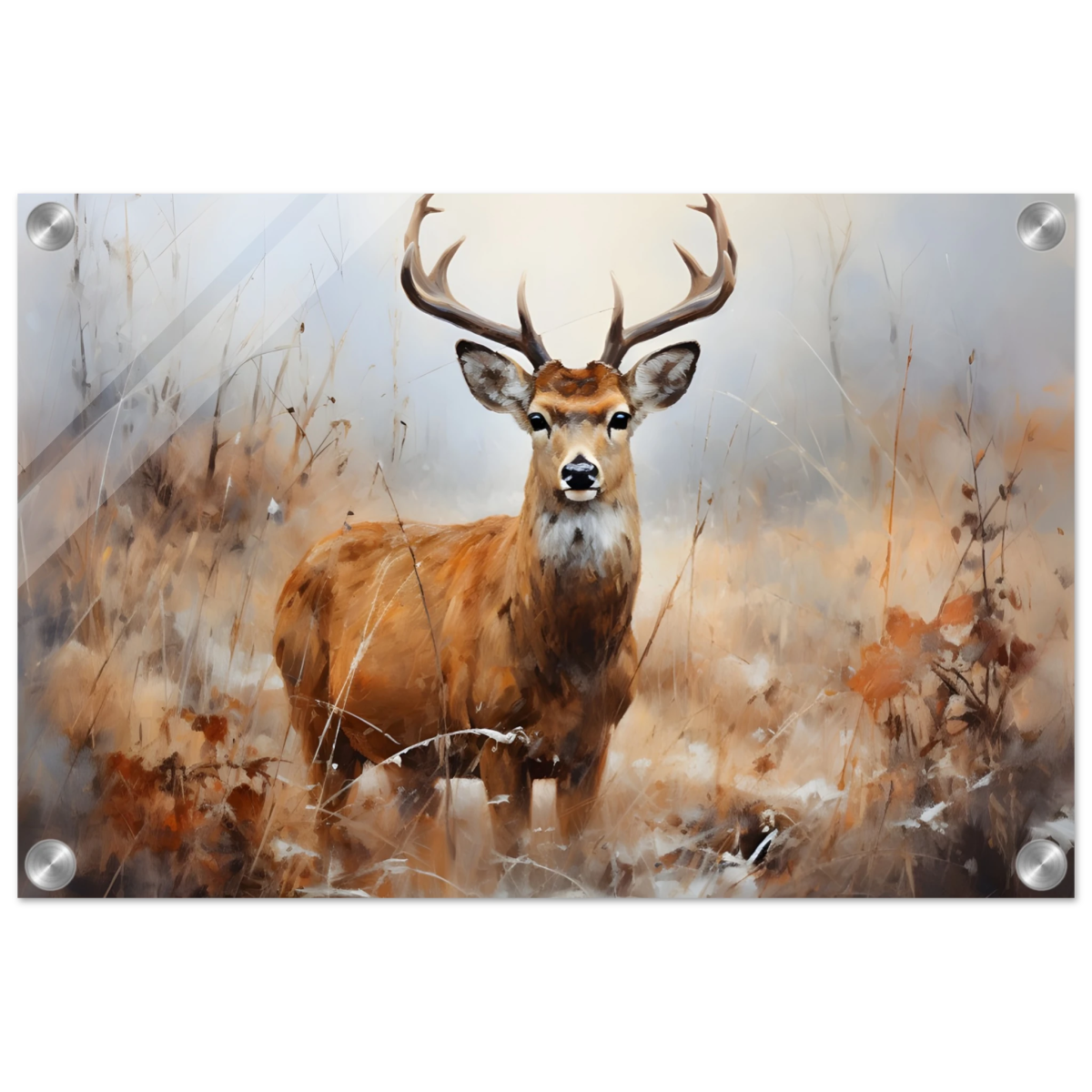 Majestic Stag – Wildlife Deer Portrait Wall Art Print - Acrylic Print - 30x45 cm / 12x18″ - 