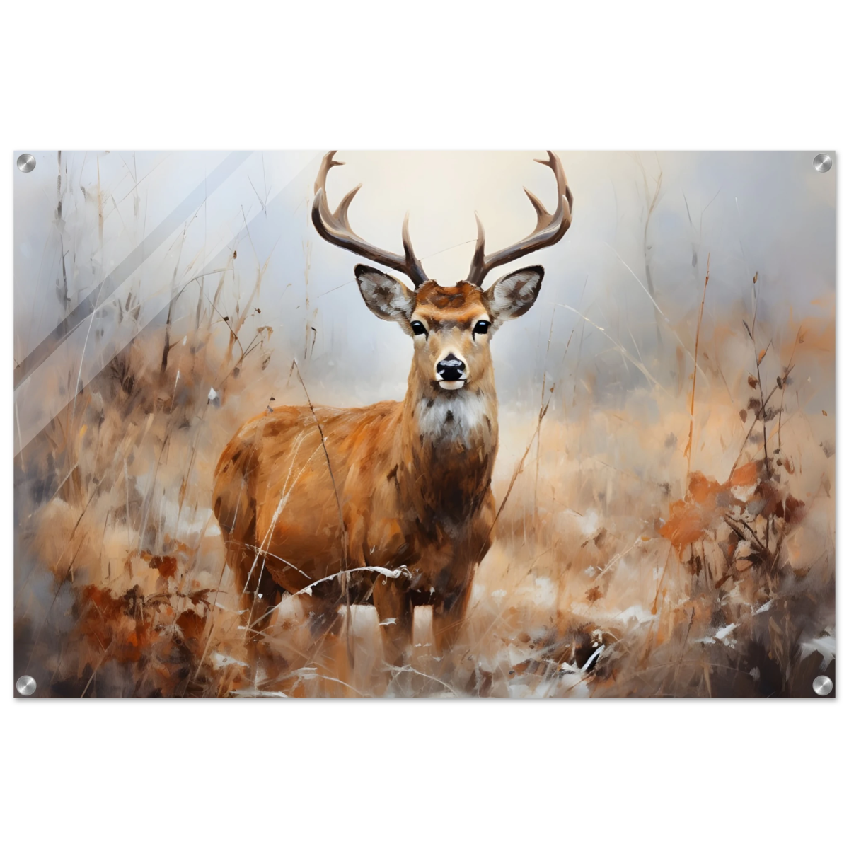 Majestic Stag – Wildlife Deer Portrait Wall Art Print - Acrylic Print - 60x90 cm / 24x36″ - 