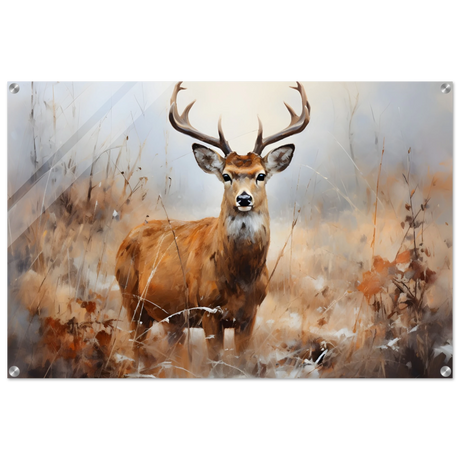 Majestic Stag – Wildlife Deer Portrait Wall Art Print - Acrylic Print - 60x90 cm / 24x36″ - 