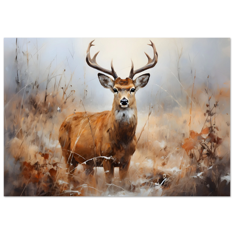 Majestic Stag – Wildlife Deer Portrait Wall Art Print - Fine Art Poster - 70x100 cm / 28x40″ - 