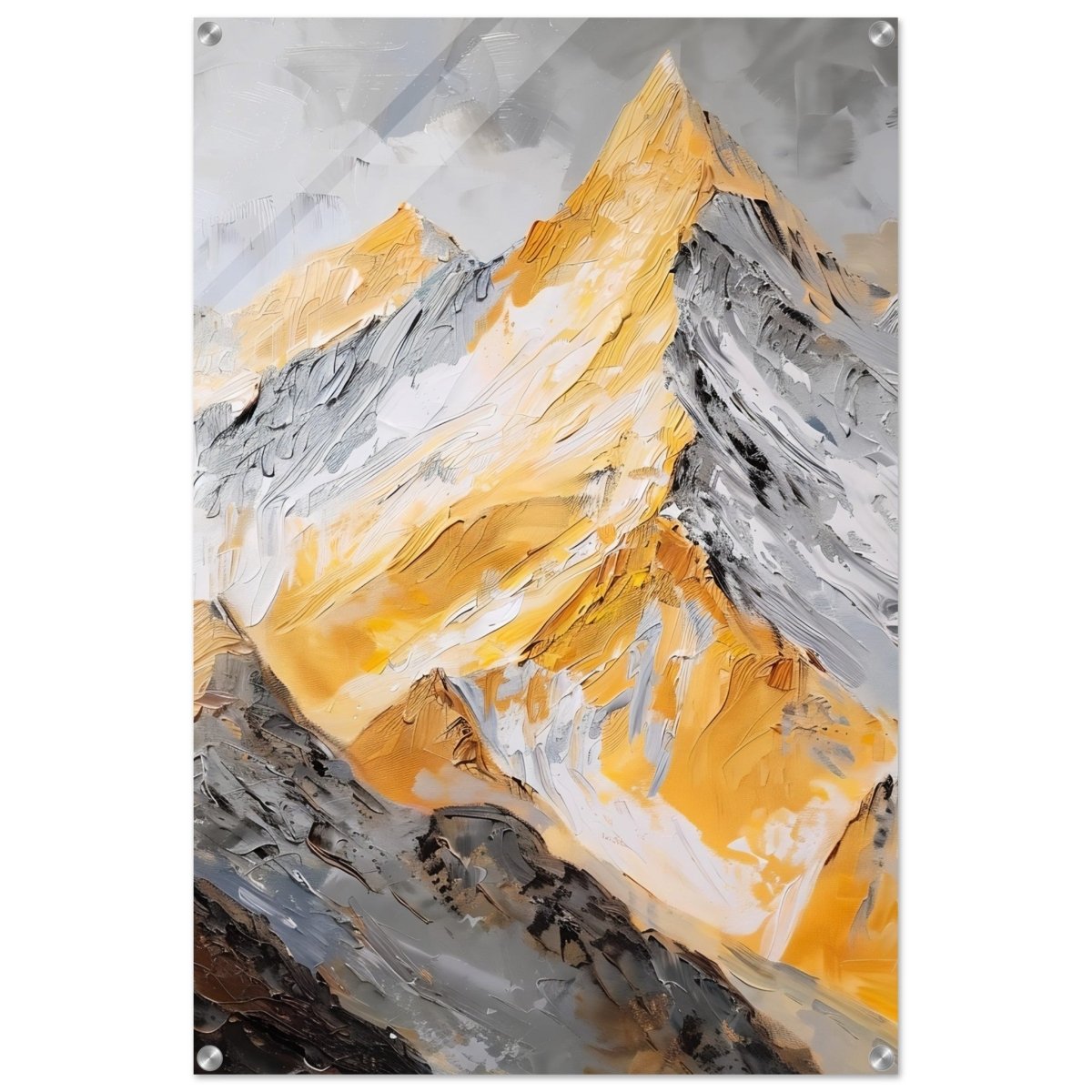 Majesty in the Heights | Impressionist Mountain Landscape - Acrylic Print - 30x45 cm / 12x18″ - 