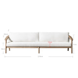 Malta Teak Rattan Sofa - Mocha - Three - Seater - 