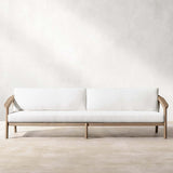 Malta Teak Rattan Sofa - Mocha - Three - Seater - 