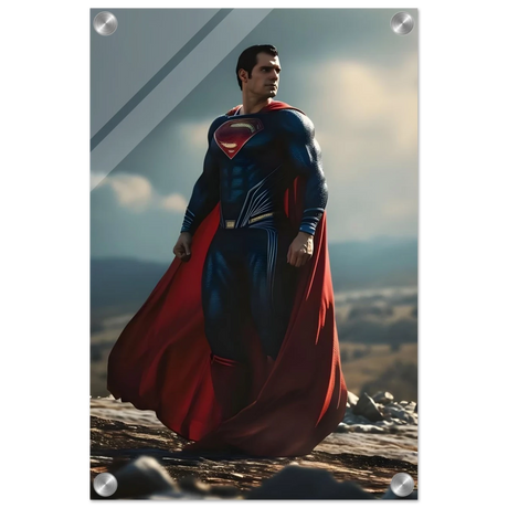 "Man of Steel: Legacy Stands" – Cinematic Digital Character Art| Superman Wall art - Acrylic Print - 30x45 cm / 12x18″ - 