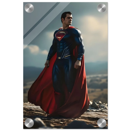 "Man of Steel: Legacy Stands" – Cinematic Digital Character Art| Superman Wall art - Acrylic Print - 20x30 cm / 8x12″ - 